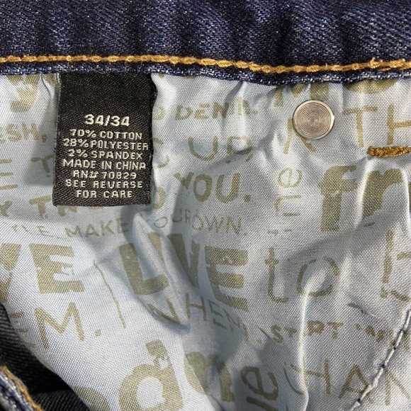 CJ Black Premium Mens Distressed Slim Flex Mid Rise Jeans Dark Blue 34 X 34 - Picture 7 of 7